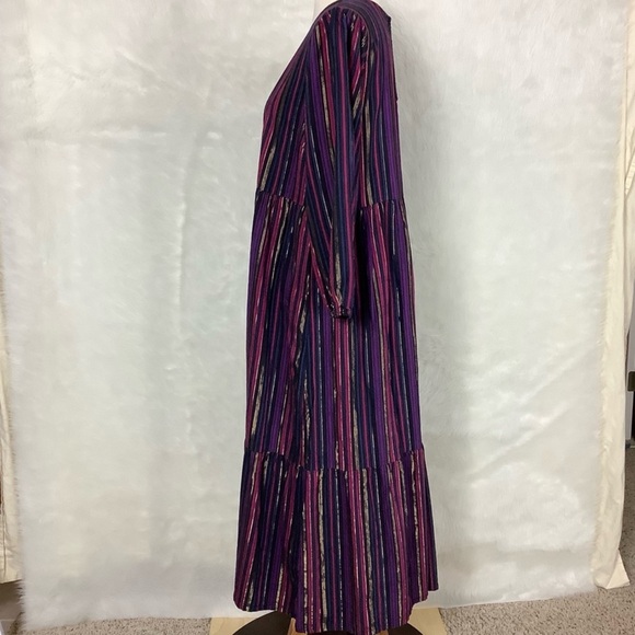 Marine Layer Alice Midi Dress in Lurex Multi-stripe | Size L - Picture 6 of 9